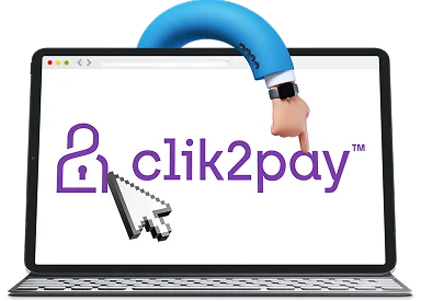 clik1pay website on a laptop