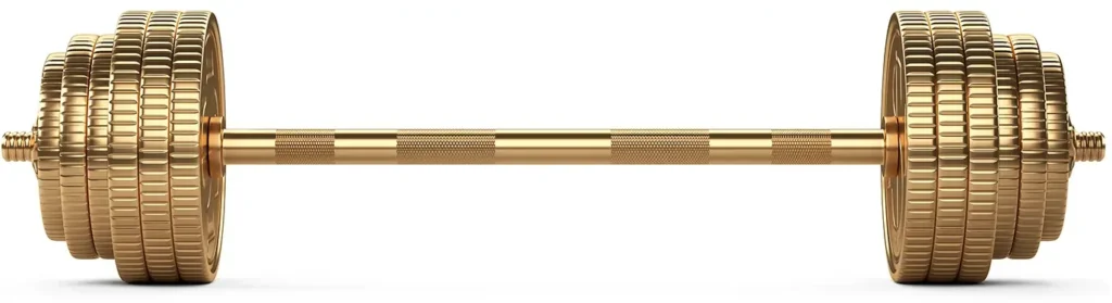 Golden weight with gold coins on each side